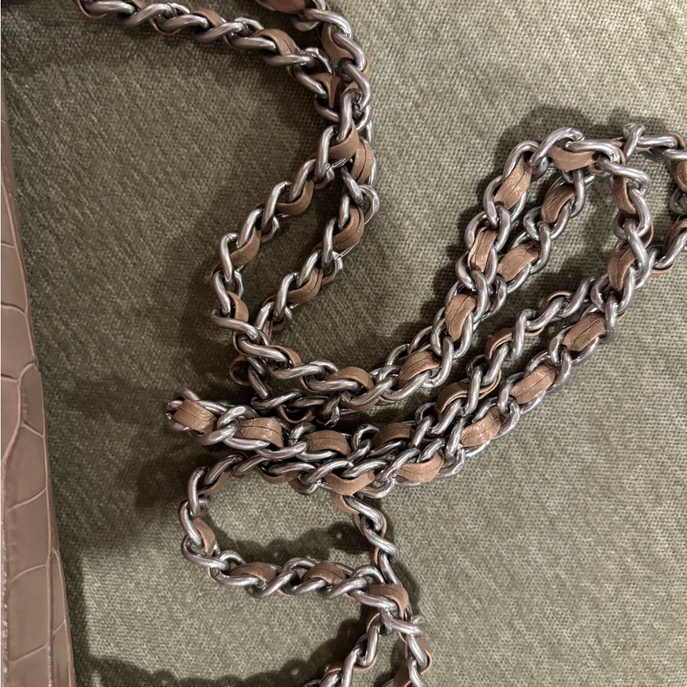 Tory Burch Tan Croc-Embossed Shoulder Bag - Picture 3 of 10